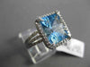 ESTATE 8.36CTW DIAMOND & AAA BLUE TOPAZ 14KT WHITE GOLD HALO FILIGREE FUN RING