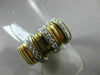 ESTATE LARGE .46CT ROUND DIAMOND 18K WHITE & YELLOW GOLD MULTI ROW FLEXIBLE RING