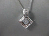 ESTATE .27CT SQUARE DIAMOND SOLITAIRE FILIGREE 14K WHITE GOLD PENDANT FVVS 10305