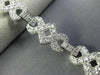 ANTIQUE WIDE 2.97CT DIAMOND 14KT WHITE GOLD 3D INFINITY TENNIS BRACELET #21888
