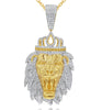ESTATE LARGE 2.11CT DIAMOND 14KT YELLOW GOLD 3D LION CROWN FUN FLOATING PENDANT