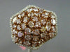 ESTATE EXTRA LARGE GIA 3.31CT DIAMONDS 18KT TWO TONE GOLD STAR CLUSTER LOVE RING