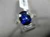 3.07CT TRILLION DIAMOND & OVAL SAPPHIRE 18KT WHITE GOLD 3 STONE ENGAGEMENT RING