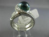 ESTATE WIDE 2.50CT DIAMOND & CABOCHON BLUE TOPAZ 18KT WHITE GOLD LOVE KNOT RING