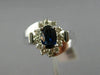 ESTATE WIDE .96CT DIAMOND & SAPPHIRE 14KT WHITE GOLD OVAL FLOWER ENGAGEMENT RING