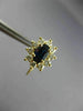 ESTATE 1.60CT DIAMOND & AAA SAPPHIRE 14K YELLOW GOLD FRENCH BACK EARRINGS #25277