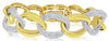 ESTATE LARGE 5.69CT DIAMOND 18KT TWO TONE GOLD 3D OVAL LINK CUFF BANGLE BRACELET