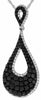 ESTATE 1.84CT WHITE & BLACK DIAMOND 14KT WHITE GOLD 3D CLASSIC TEAR DROP PENDANT