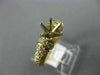ESTATE .72CT DIAMOND 14KT YELLOW GOLD 3D ROUND PAVE SEMI MOUNT ENGAGEMENT RING