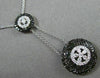 ESTATE 1.03CT WHITE & BLACK DIAMOND 14KT WHITE GOLD 3D FLOWER LARIAT NECKLACE