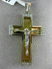 ESTATE EXTRA LARGE .35CT DIAMOND 14K WHITE & YELLOW GOLD 3D CROSS PENDANT #12474