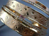 ESTATE WIDE .42CT DIAMOND 14K ROSE GOLD 3D MULTI ROW CRISS CROSS BANGLE BRACELET
