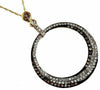 .80CT WHITE & MOCHA DIAMOND 14KT YELLOW GOLD 3D MULTI ROW CIRCLE OF LIFE PENDANT