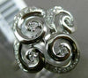 ESTATE WIDE .17CT DIAMOND 14KT WHITE GOLD 3D SWIRL FLOWER ETOILE FUN LOVE RING