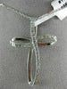 ESTATE LARGE .35CT DIAMOND 14KT WHITE GOLD 3D SWIRL PAVE CROSS PENDANT #11433
