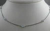 ESTATE 1.20CTW DIAMONDS BY THE YARD 14KT WHITE GOLD STATION NECKLACE 18" #21544