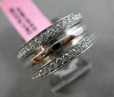 ESTATE .75CT DIAMOND 18KT WHITE GOLD 3 ROW SEMI ETERNITY ANNIVERSARY SOLID RING