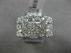 ESTATE WIDE 1.21CT DIAMOND 14KT WHITE GOLD 3 ROW FILIGREE MILGRAIN WEDDING RING