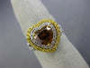 GIA LARGE 2.22CT MULTI COLOR DIAMOND 18K 2 TONE GOLD DOUBLE HALO ENGAGEMENT RING