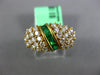 WIDE 1.60CT DIAMOND & AAA EMERALD 18KT YELLOW GOLD 3D ROUND & BAGUETTE FUN RING