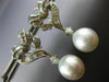 ESTATE LARGE 1.28CT DIAMOND & AAA SOUTH SEA PEARL 18KT WHITE GOLD HEART EARRINGS