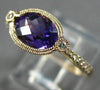 ESTATE 1.28CT DIAMOND & AAA AMETHYST 14KT ROSE GOLD SEMI ETERNITY FILIGREE RING