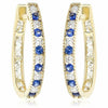 1.33CT DIAMOND & AAA SAPPHIRE 18KT YELLOW GOLD 3D MILGRAIN HANGING EARRINGS