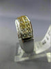 ESTATE 2.72CT DIAMOND YELLOW SAPPHIRE 14K WHITE GOLD GRADUATING CRISS CROSS RING