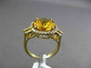 ESTATE LARGE 4.35CT DIAMOND & AAA EXTRA FACET CITRINE 14KT WHITE GOLD HALO RING