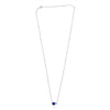 .92CT DIAMOND & AAA SAPPHIRE 14K WHITE GOLD ROUND DOUBLE SOLITAIRE LOVE NECKLACE