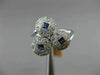 ESTATE WIDE .69CT DIAMOND & AAA SAPPHIRE 14KT WHITE GOLD TRIANGULAR CIRCLE RING