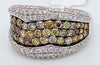 2.05CT WHITE & MULTI COLOR DIAMOND 18KT WHITE GOLD 3D SEMI ETERNITY WEDDING RING