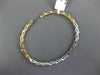 ESTATE WIDE .59CT DIAMOND 14KT 2 TONE GOLD FLEXIBLE SQUARE FUN BANGLE BRACELET