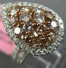 LARGE 2.21CT WHITE & PINK DIAMOND 18KT 2 TONE GOLD PEAR SHAPED ANNIVERSARY RING