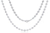 ESTATE LARGE & LONG 40CT DIAMOND 18KT WHITE GOLD ROUND BY THE YARD LOVE NECKLACE