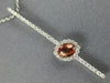 ESTATE .67CT DIAMOND & AAA ORANGE SAPPHIRE 18KT WHITE GOLD 3D BAR LOVE PENDANT
