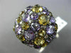 ESTATE MASSIVE 11.0CT DIAMOND & AAA MULTI COLOR GEM 14KT BLACK GOLD 3D FUN RING