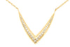 ESTATE LARGE .30CT DIAMOND 14KT YELLOW GOLD 3D GRADUATING V SHAPE FUN NECKLACE