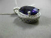 ESTATE LARGE 8.40CT DIAMOND & AMETHYST 14K WHITE GOLD OVAL HALO FLOATING PENDANT