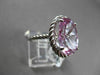 ESTATE LARGE 10.35CT AAA PINK ICE 14KT WHITE GOLD SOLITAIRE FILIGREE OVAL RING