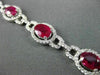 ANTIQUE WIDE 10.25CT DIAMOND & AAA OVAL RUBY 18KT WHITE GOLD 3D BRACELET