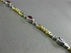 ESTATE 2.17CT DIAMOND & RUBY 14K TWO TONE GOLD BY THE YARD BEZEL TENNIS BRACELET