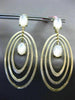 ESTATE LARGE AAA MOON STONE 14KT YELLOW GOLD MULTI OVAL CLIP ON HANGING EARRINGS