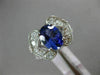 ESTATE LARGE 3.58CT DIAMOND & AAA OVAL TANZANITE 14KT WHITE GOLD ENGAGEMENT RING