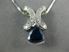 ANTIQUE 2.36CT DIAMOND & AAA SAPPHIRE 18K WHITE GOLD 3D TRILLION PENDANT #10391