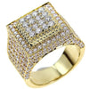 ESTATE LARGE 5.05CT DIAMOND 14KT YELLOW GOLD 3D CLUSTER SQUARE UNISEX FUN RING