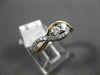 ESTATE .35CT DIAMOND 14K WHITE & ROSE GOLD 3D 2 STONE INFINITY LOVE PROMISE RING