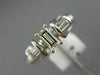 ESTATE .71CT BAGUETTE DIAMOND 14KT WHITE GOLD 3D CLASSIC 3 STONE ENGAGEMENT RING