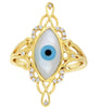LARGE 1.94CT DIAMOND & AAA MOTHER OF PEARL 14KT YELLOW GOLD LUCKY EVIL EYE RING