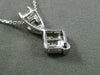 ESTATE .56CT ROUND BAGUETTE PRINCESS DIAMOND 14KT WHITE GOLD 3D SQUARE PENDANT